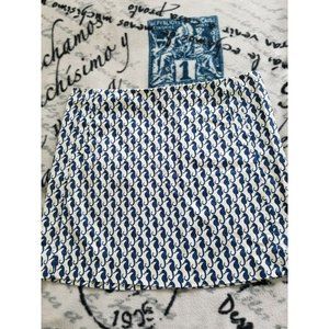 J CREW Pencil Skirt Blue White Seahorse Mini Skirt Pockets Women’s Size 6